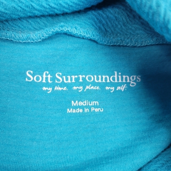 Soft Surroundings Playa Pullover Cowl Neck Sweater in Enamel Blue Size Medium - Picture 4 of 8